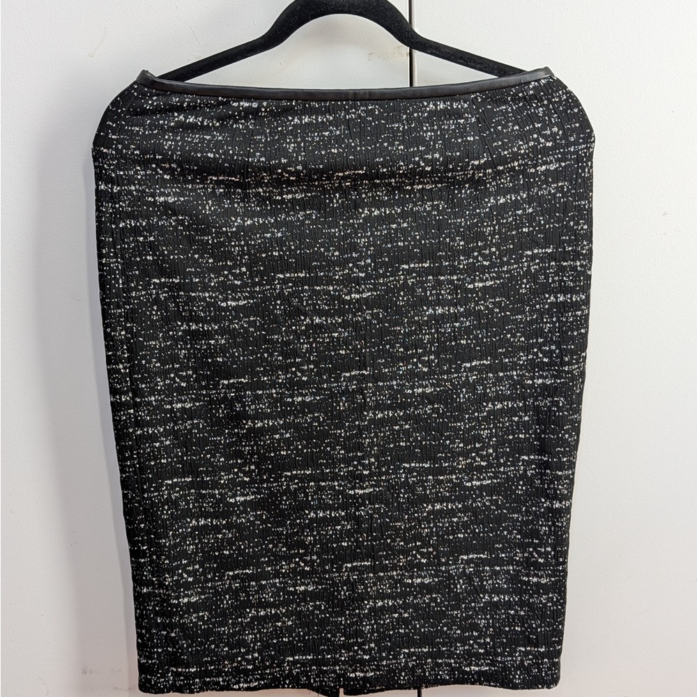Elegant Black and White Tweed Skirt